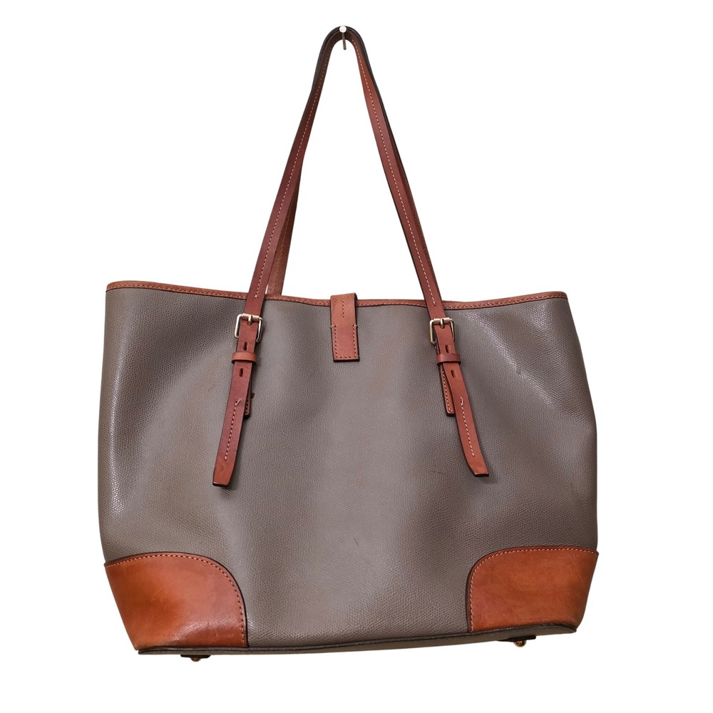 Dooney & Bourke Taupe Grey‎ Pebble Grain Leather Tote Claremont Dover - Picture 5 of 7